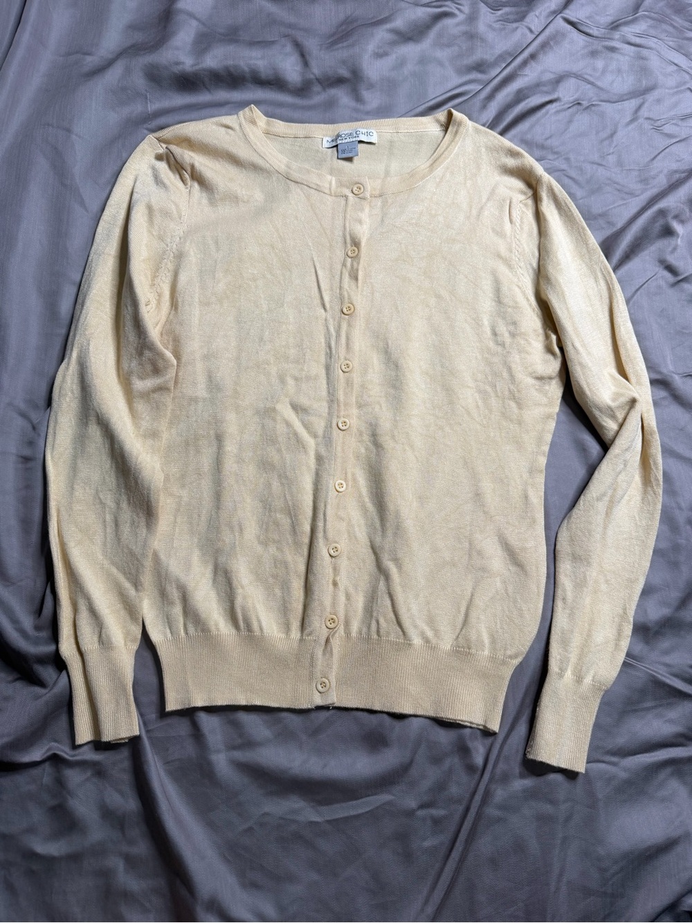 Cream Lightweight Button-Front Cardigan